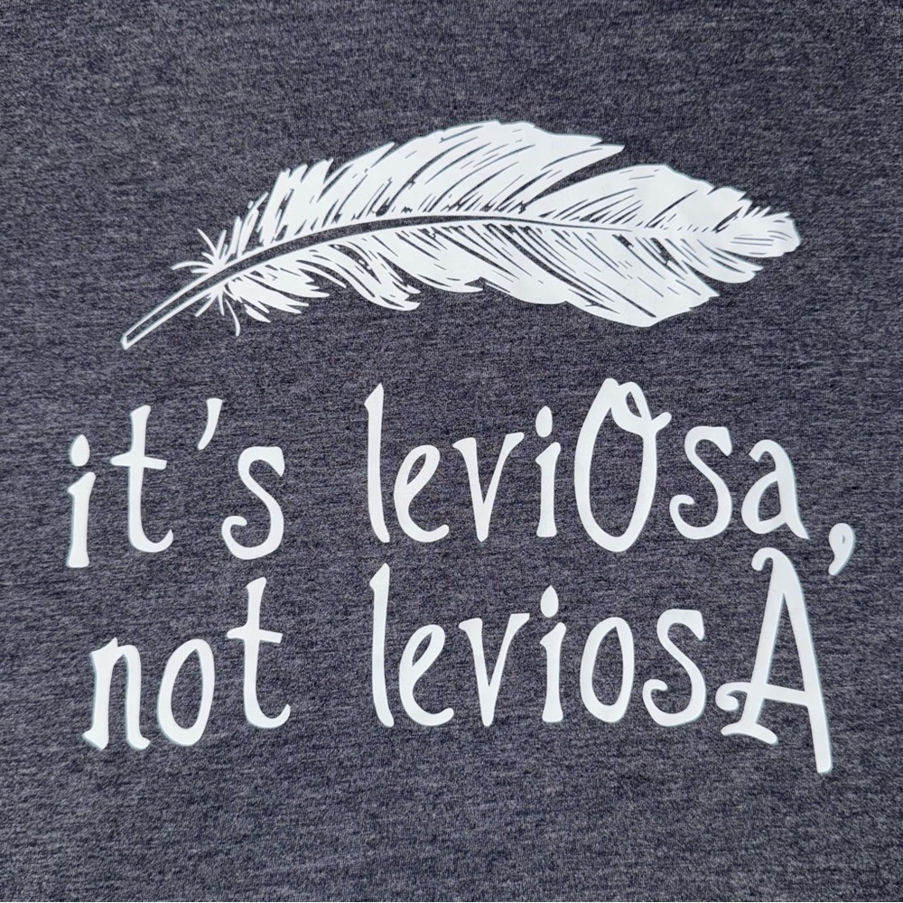 Outlash Leviosa Harry Potter T-Shirt It’s LeviOsa, Not LeviosA Graphic Tee Gray - Picture 4 of 8